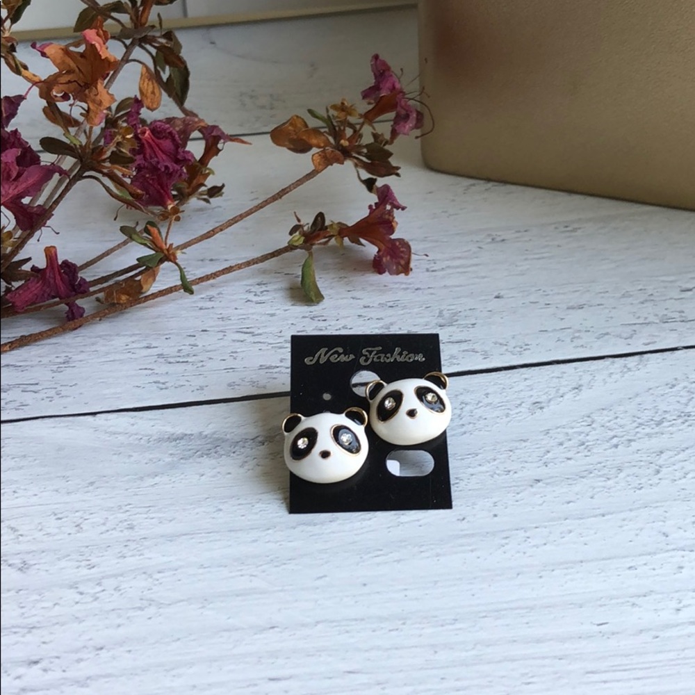 Brand new Panda bling earrings